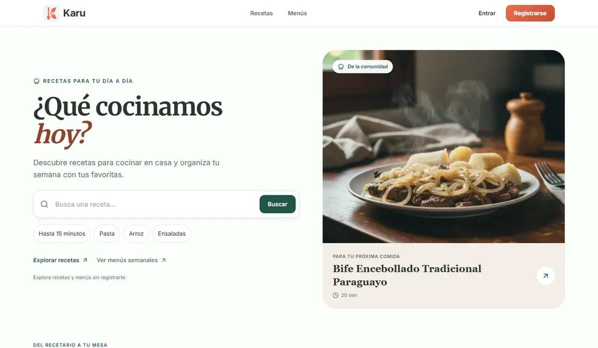 Captura del sitio público de Karuplan